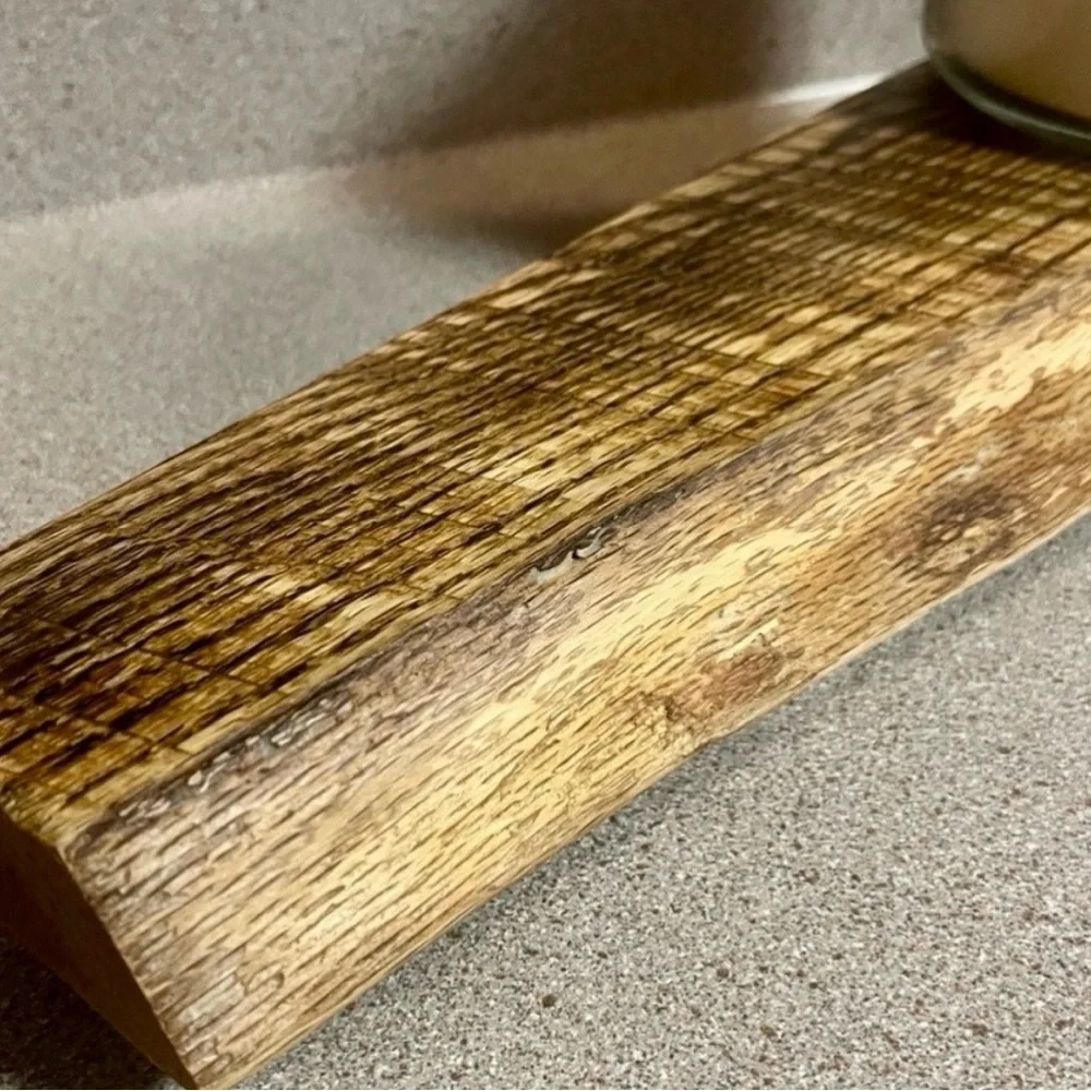 Rustic Wooden Tray Live Edge Handmade Server Trivet Table Riser Plant Stand - Picture 7 of 9